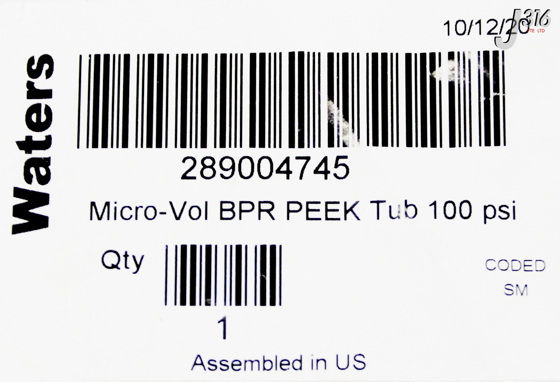 36310 WATERS MICRO-VOL BPR PEEK TUB 100 PSI (NEW) 289004745 | eBay
